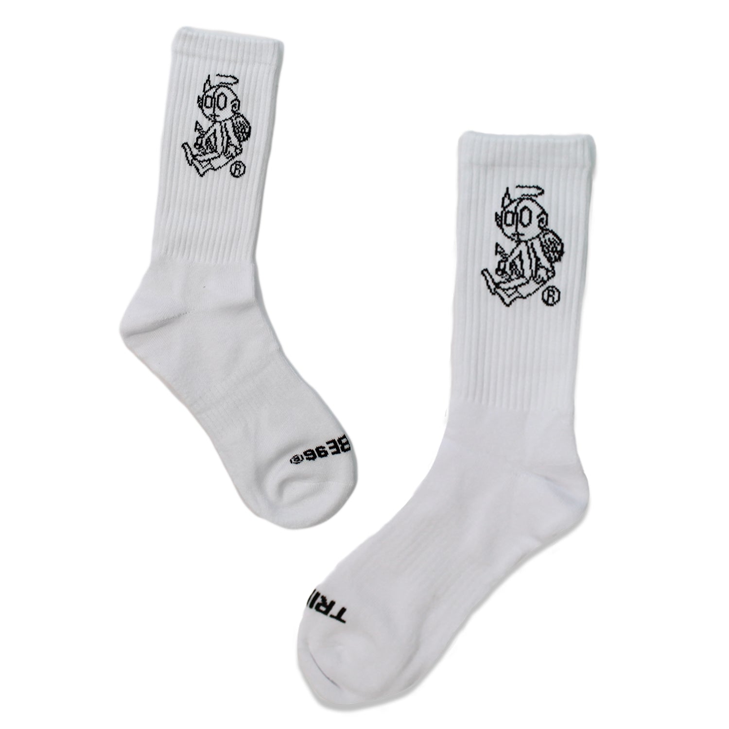 Devil/Angel Crew Socks (WHITE)